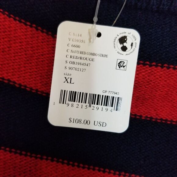 Free People Women Into the Blue Sweater Sz XL Red Blue Boxy Boho Wool Blend - Picture 10 of 11